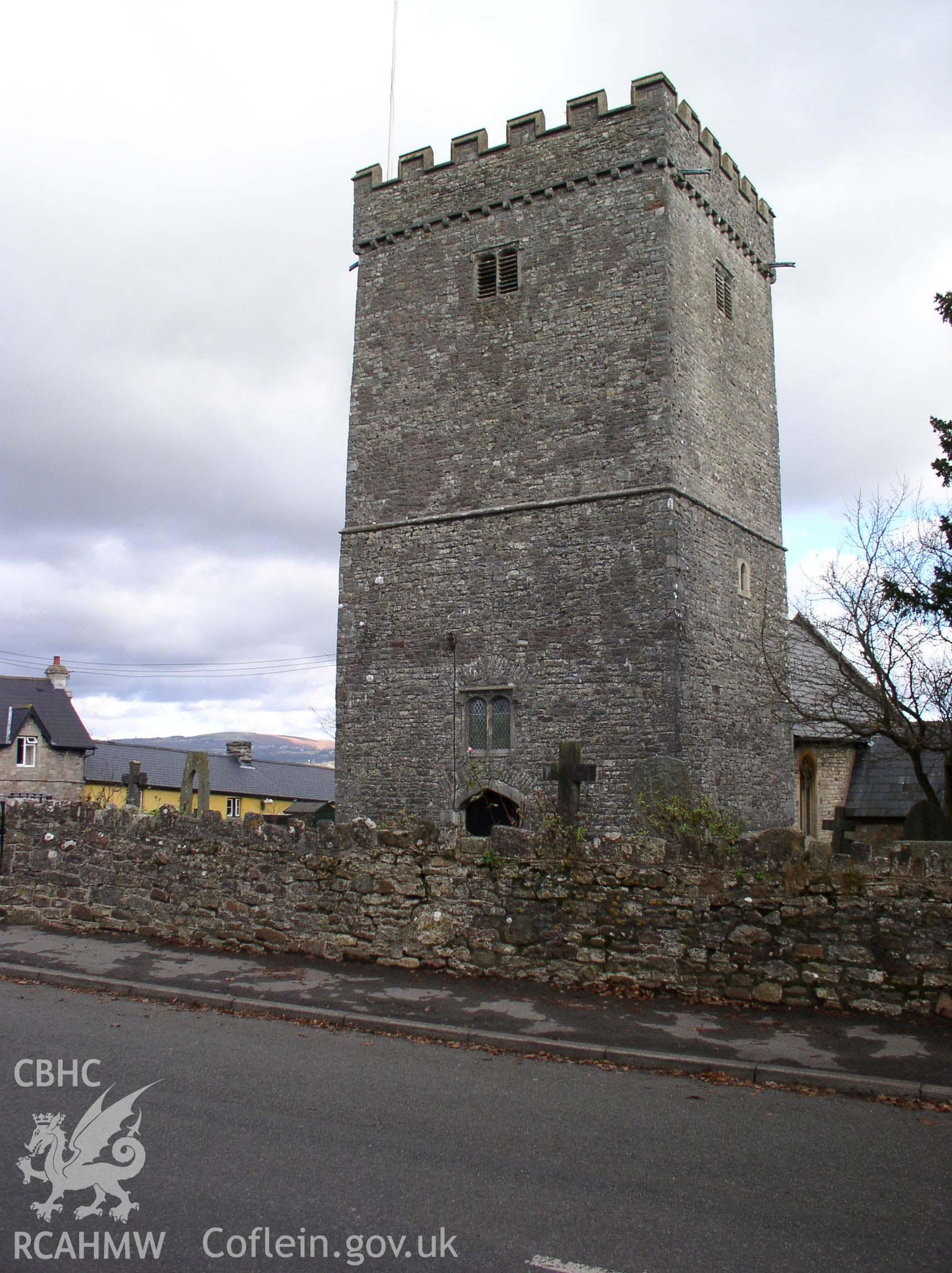 Colour digital photograph showing the exterior of St Cadoc's Church, Pendoylan; Glamorgan.