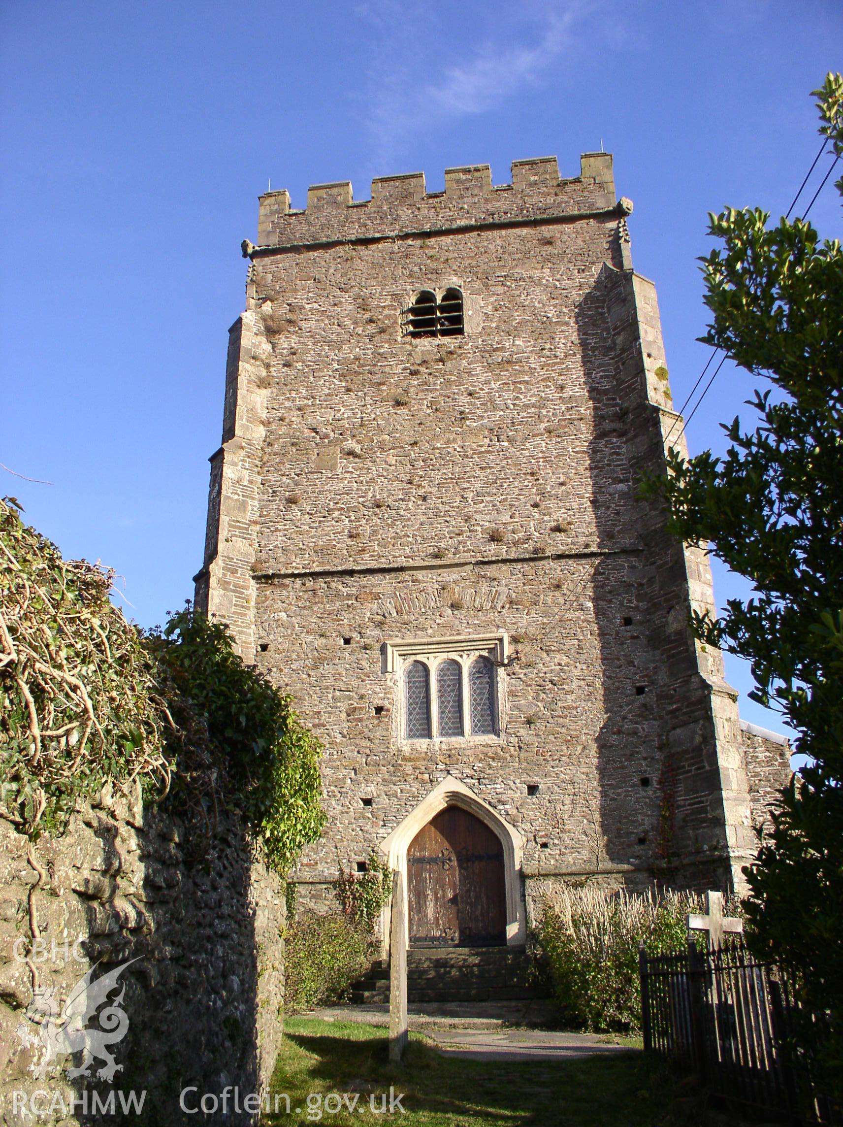 Colour digital photograph showing the exterior of the church of Saints Illtyd, Gwyno and Tyfodwg, Llantrisant; Glamorgan.