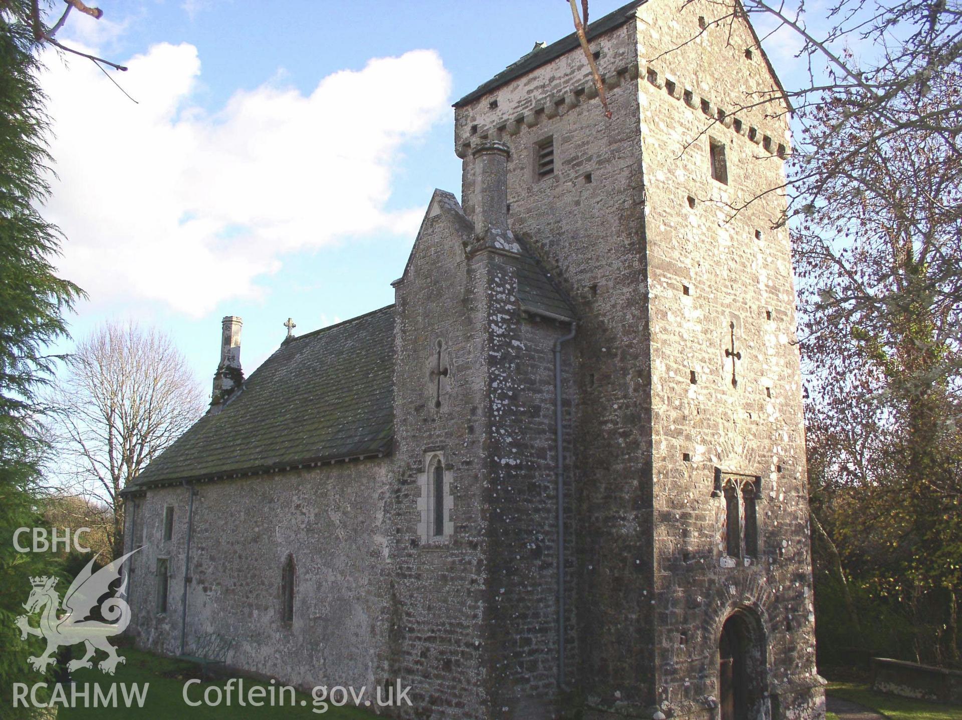 Colour digital photograph showing the exterior of St Michael's church, Llanmihangel; Glamorgan.