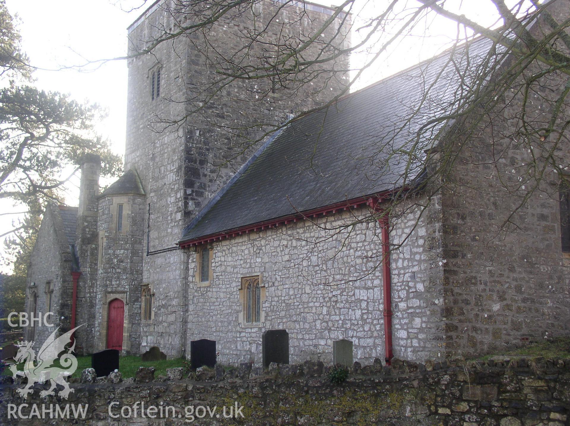 Colour digital photograph showing the exterior of Saint Tydfil's Church, Llysworney; Glamorgan.