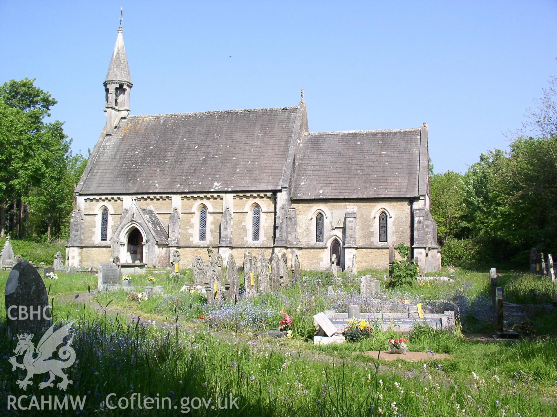 Colour digital photograph showing the exterior of St Teilo's Church, Merthyr Mawr; Glamorgan.