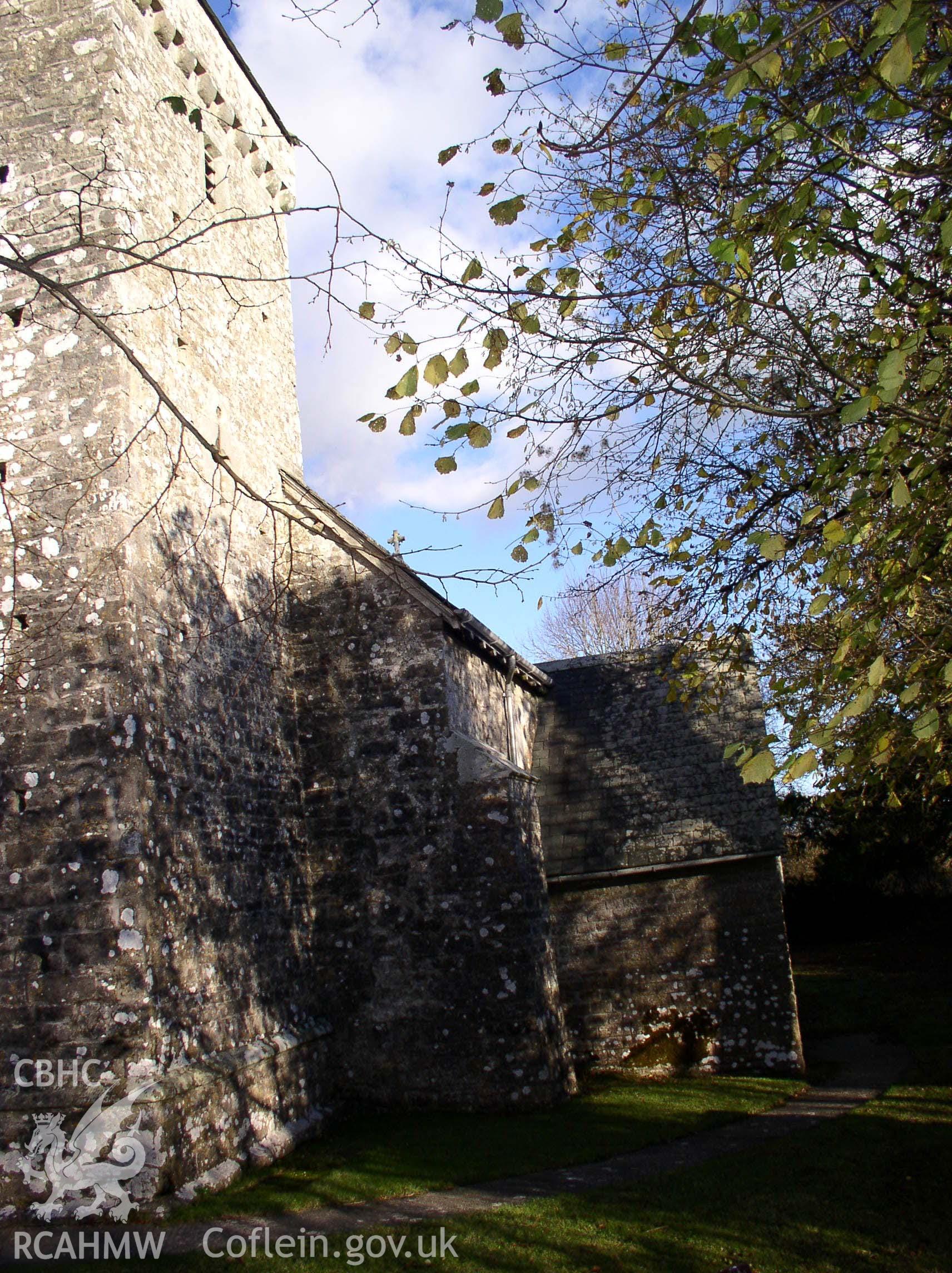 Colour digital photograph showing the exterior of St Michael's church, Llanmihangel; Glamorgan.