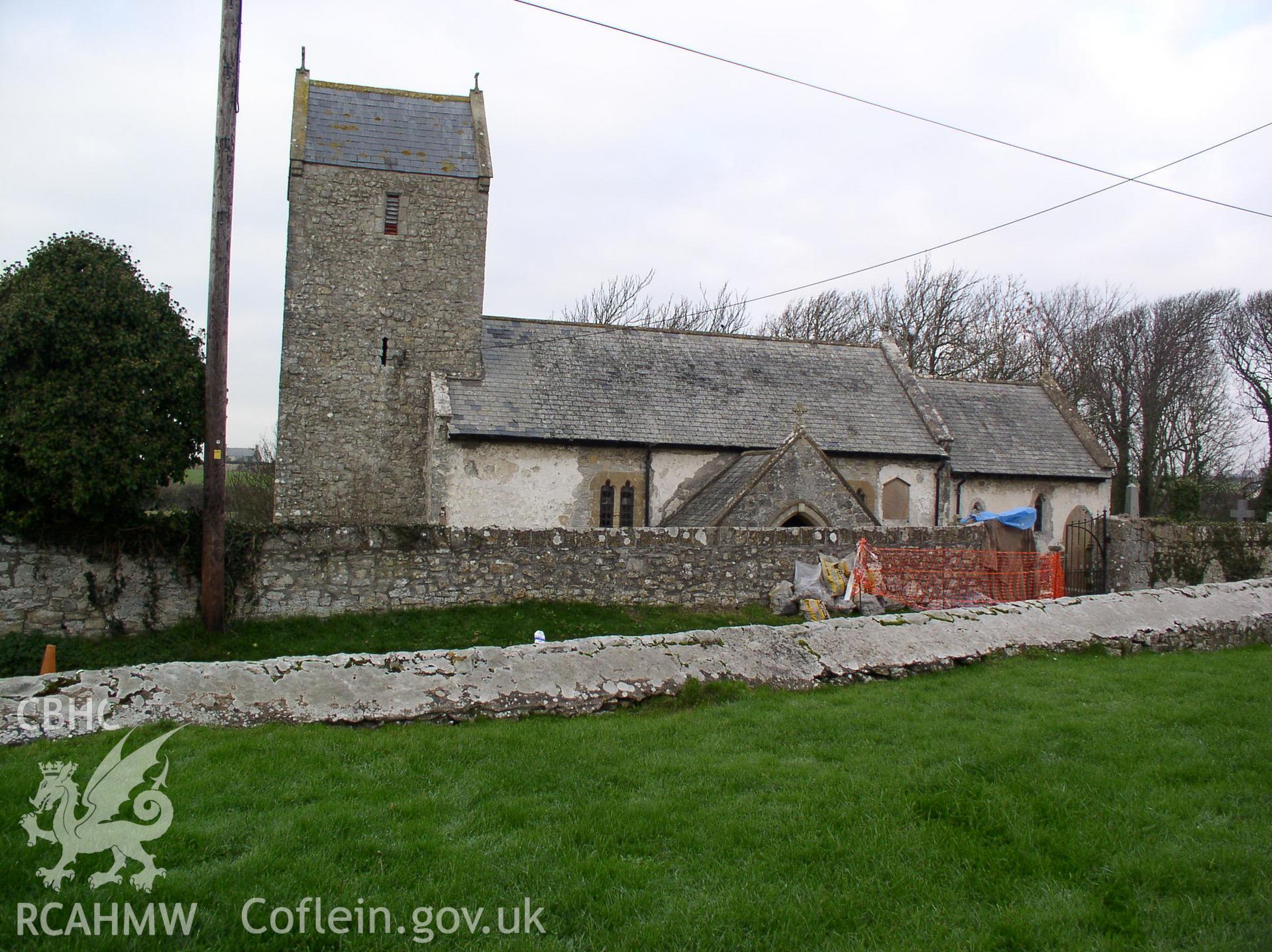 Colour digital photograph showing the exterior of Holy Trinity Church, Marcross; Glamorgan.