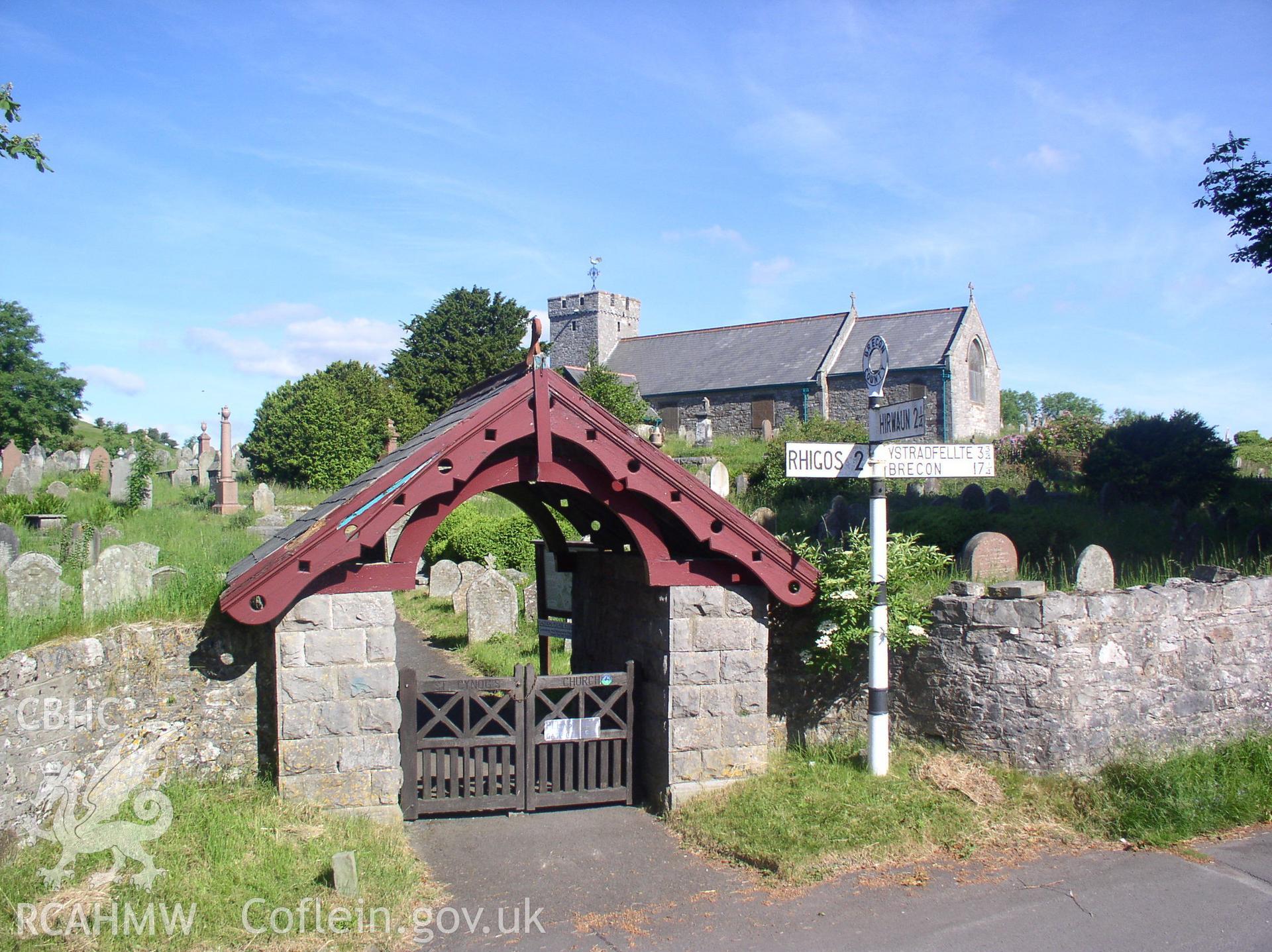 Colour digital photograph showing the exterior of St Cynog's Church, Hirwaun; Glamorgan.