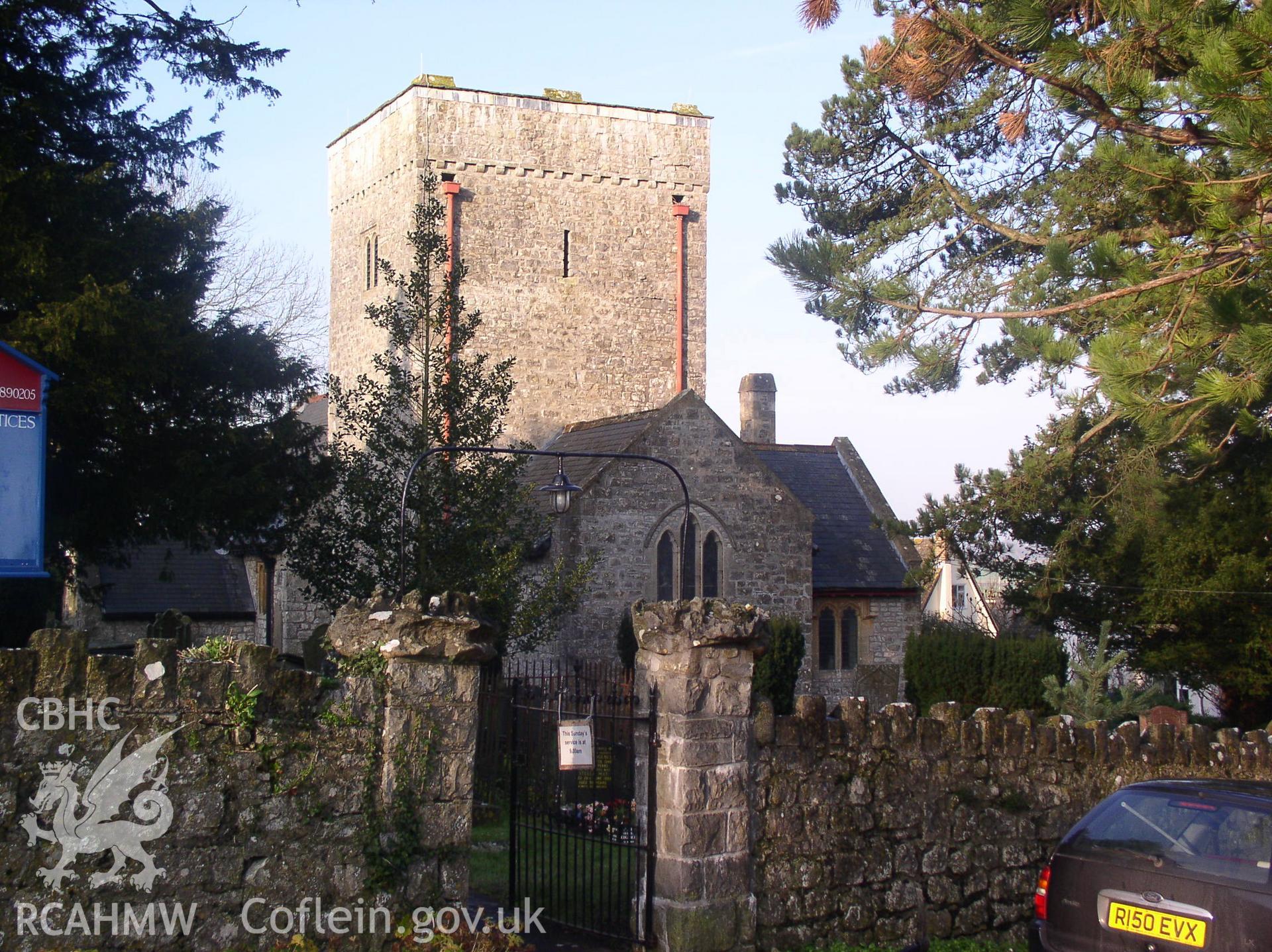 Colour digital photograph showing the exterior of Saint Tydfil's Church, Llysworney; Glamorgan.