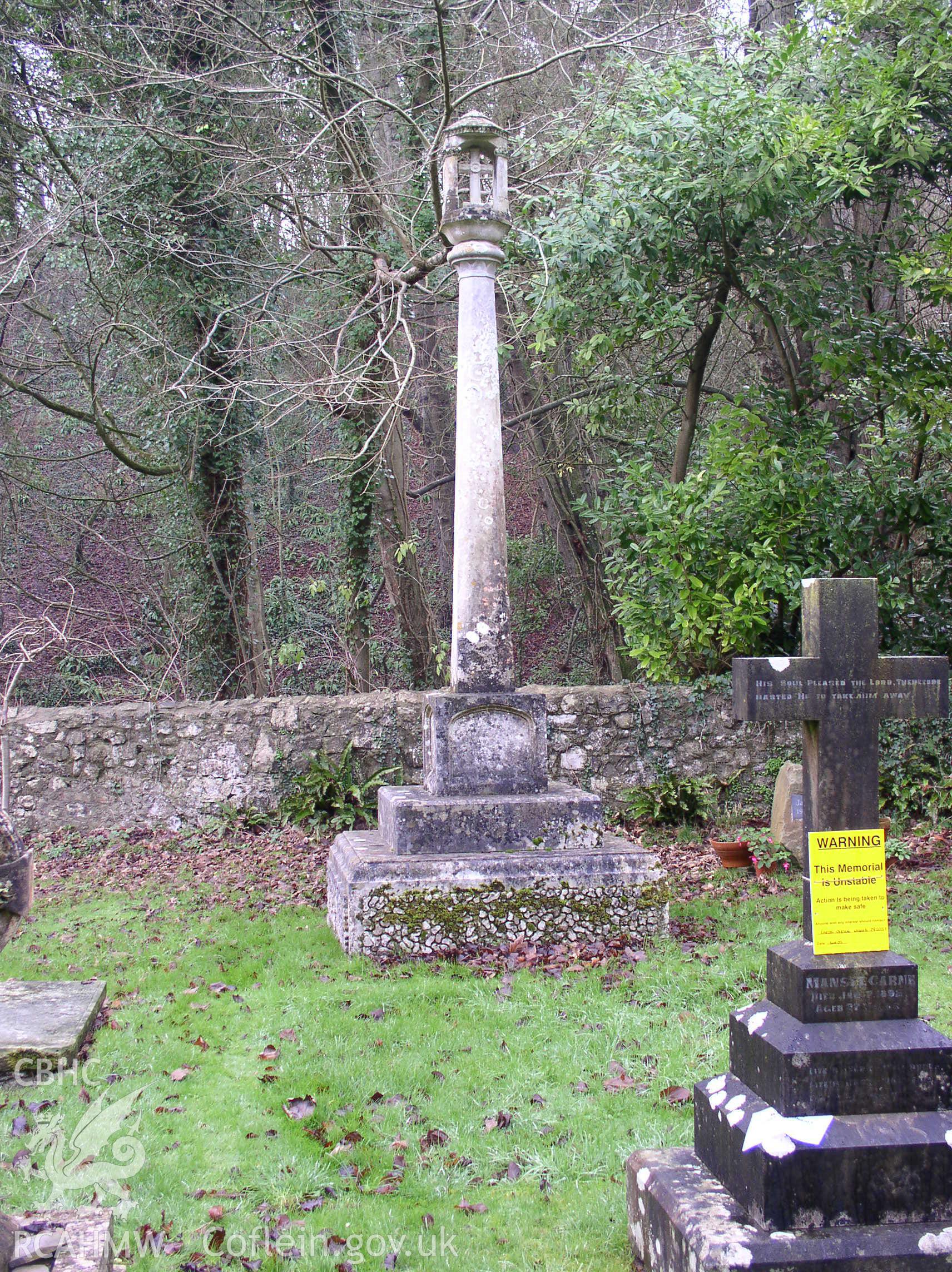 Colour digital photograph showing St Donat's Churchyard cross, St Donats; Glamorgan.