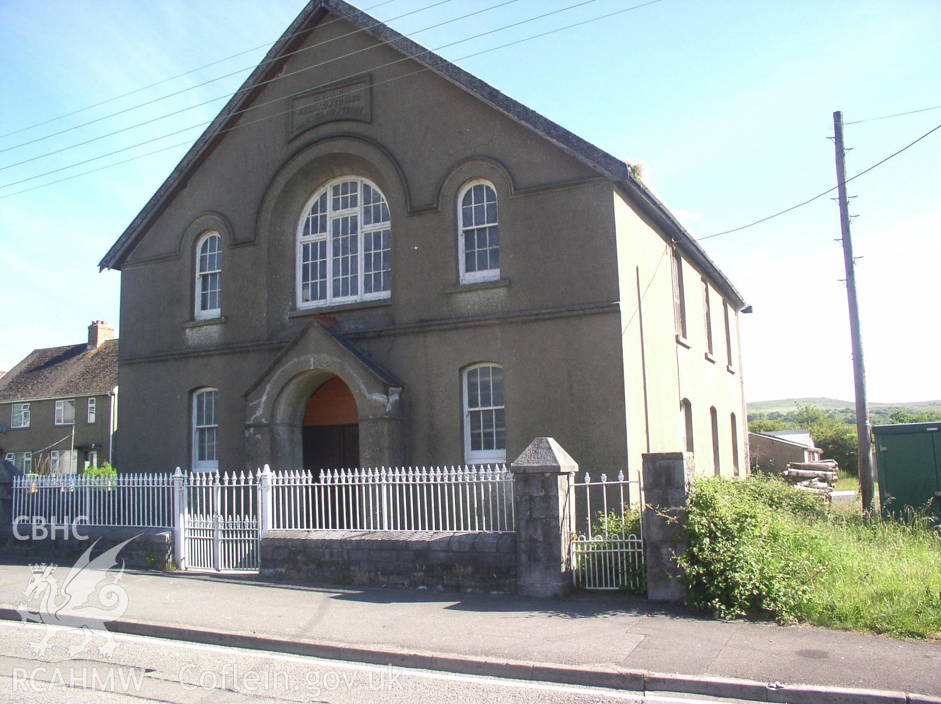 Colour digital photograph showing the exterior of Soar Independent Chapel, Penderyn; Glamorgan.