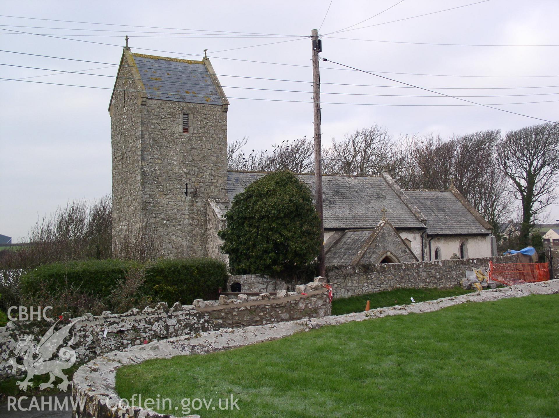 Colour digital photograph showing the exterior of Holy Trinity Church, Marcross; Glamorgan.