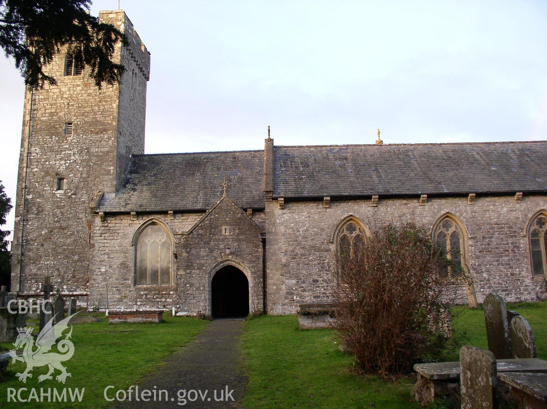 Colour digital photograph showing a front elevation view of St Nicholas' Church, St Nicholas; Glamorgan.