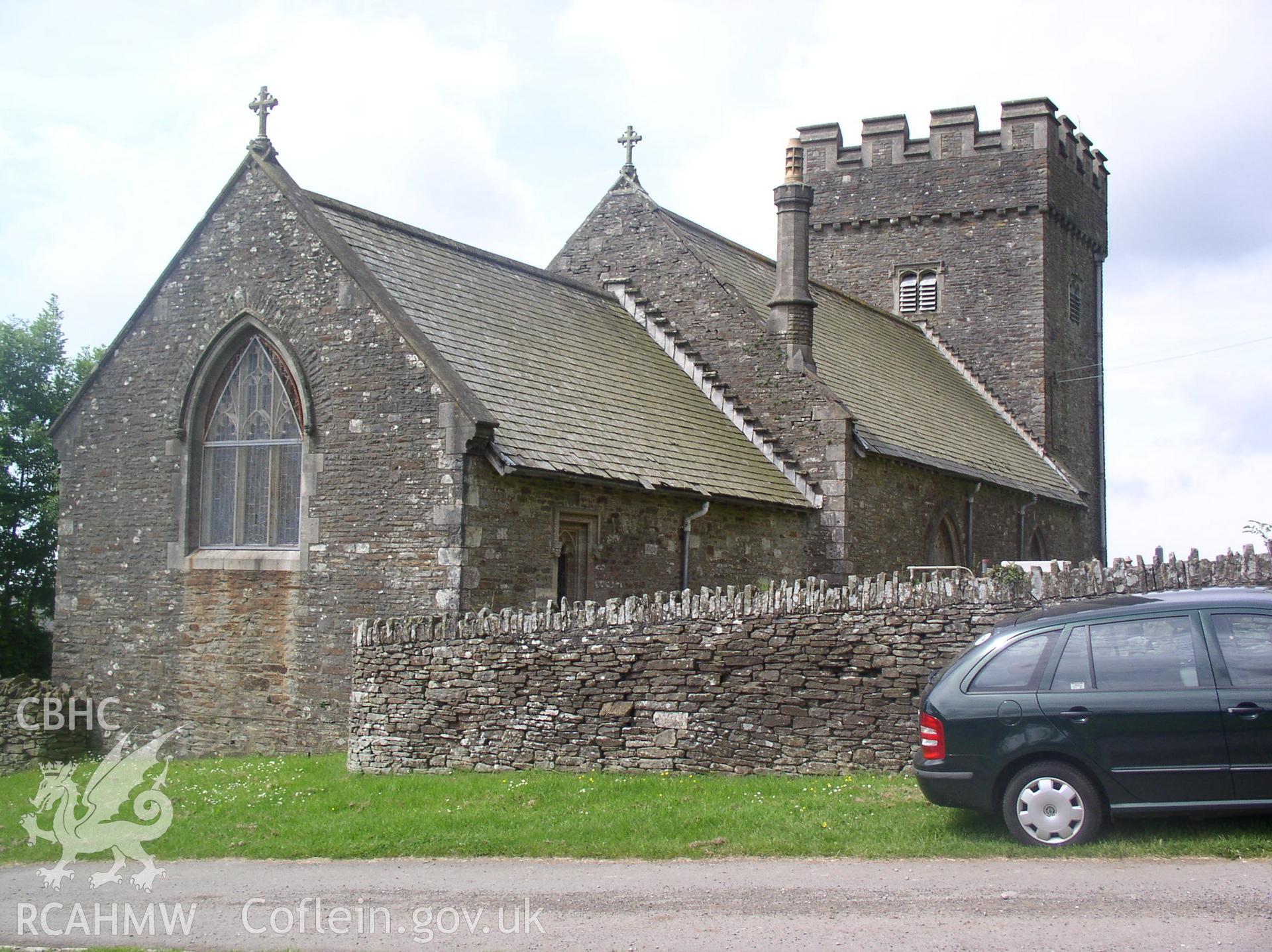 Colour digital photograph showing the exterior of St Cein's Church, Llangeinor; Glamorgan.