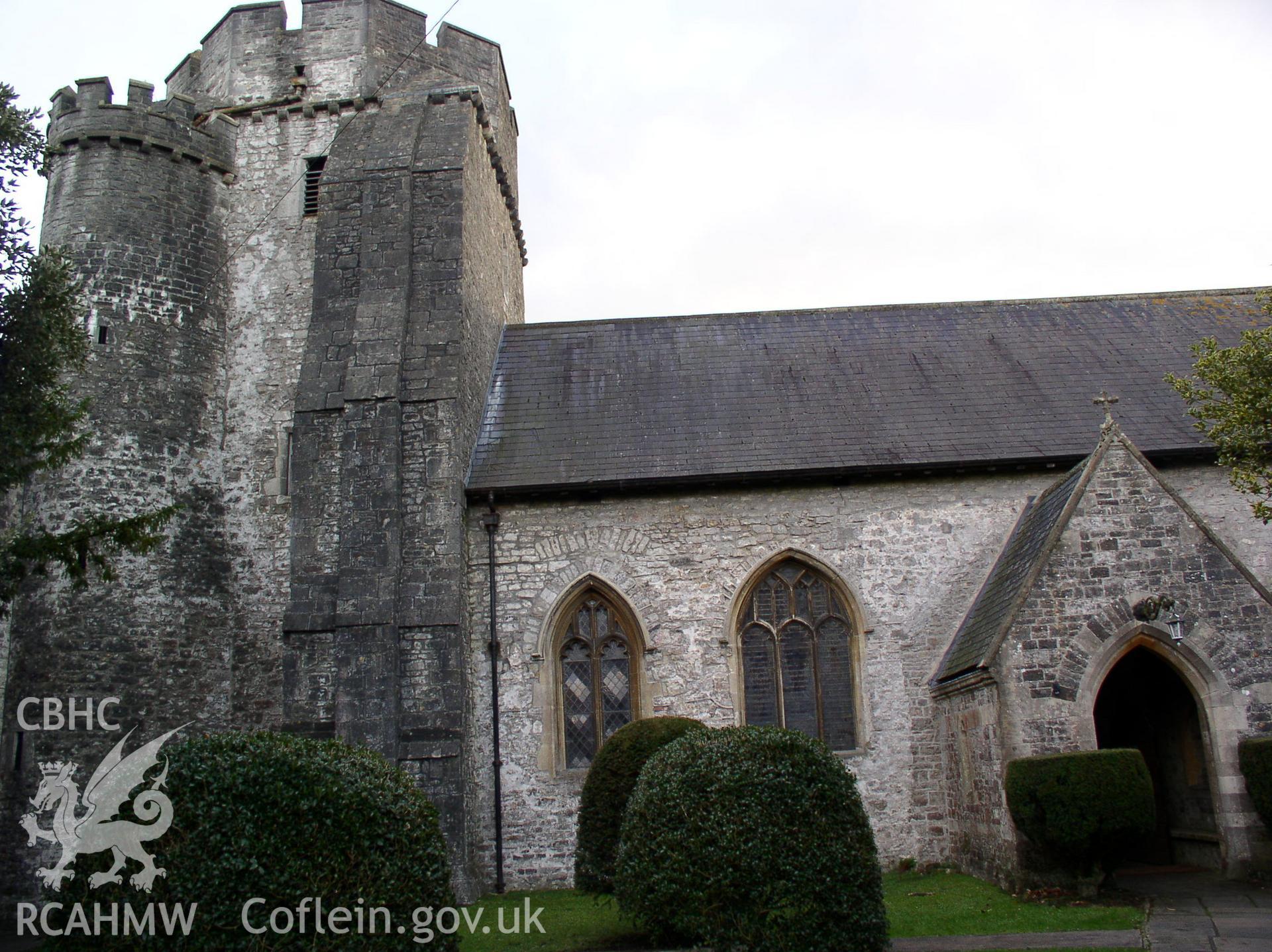 Colour digital photograph showing the exterior of the Church of the Holy Cross, Cowbridge.
