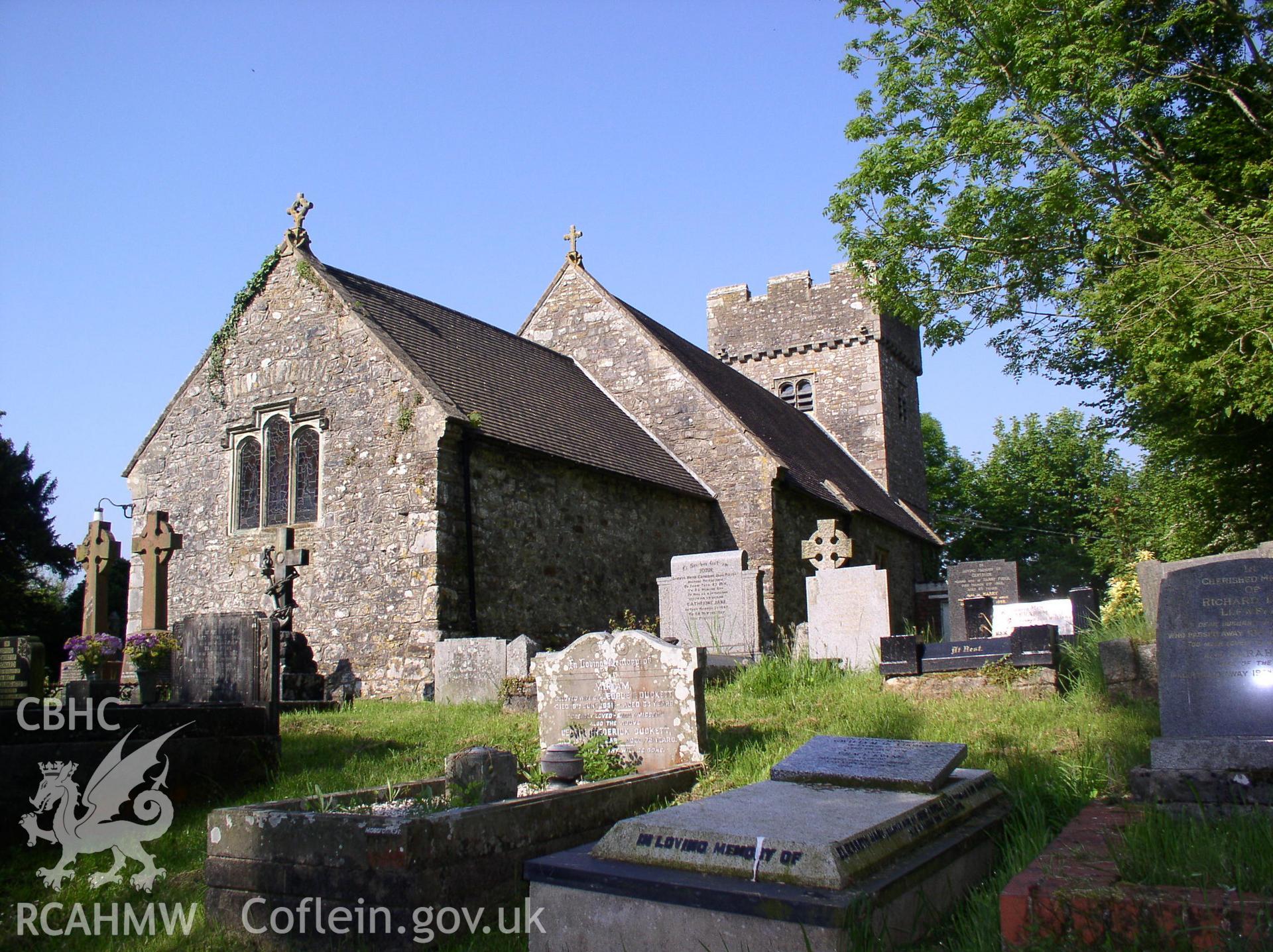 Colour digital photograph showing the exterior of St Illtyd's church, Llanilid; Glamorgan.