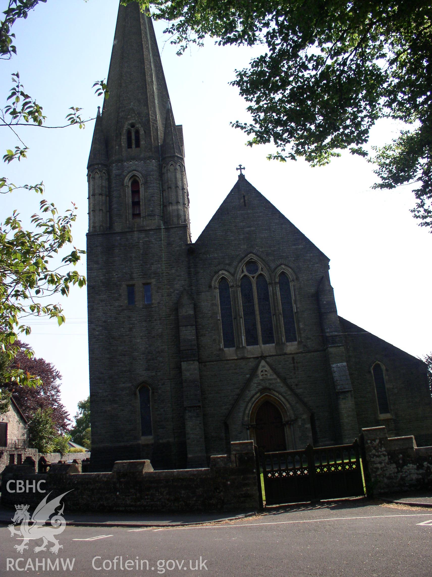 Colour digital photograph showing the exterior of St. Mary's Church, Nolton,  Bridgend; Glamorgan.