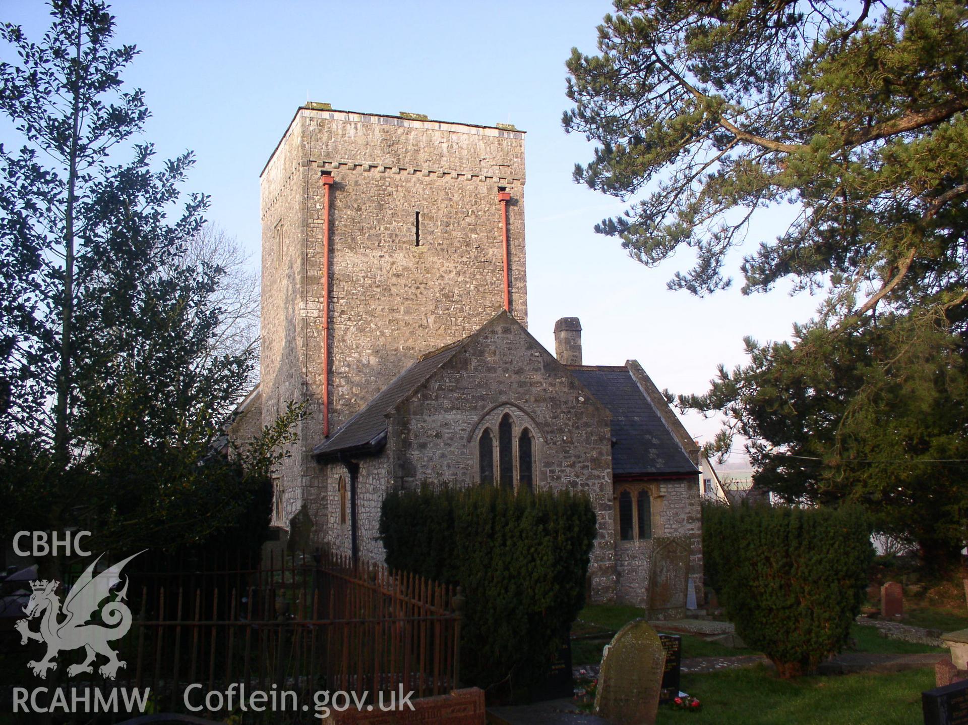 Colour digital photograph showing the exterior of Saint Tydfil's Church, Llysworney; Glamorgan.