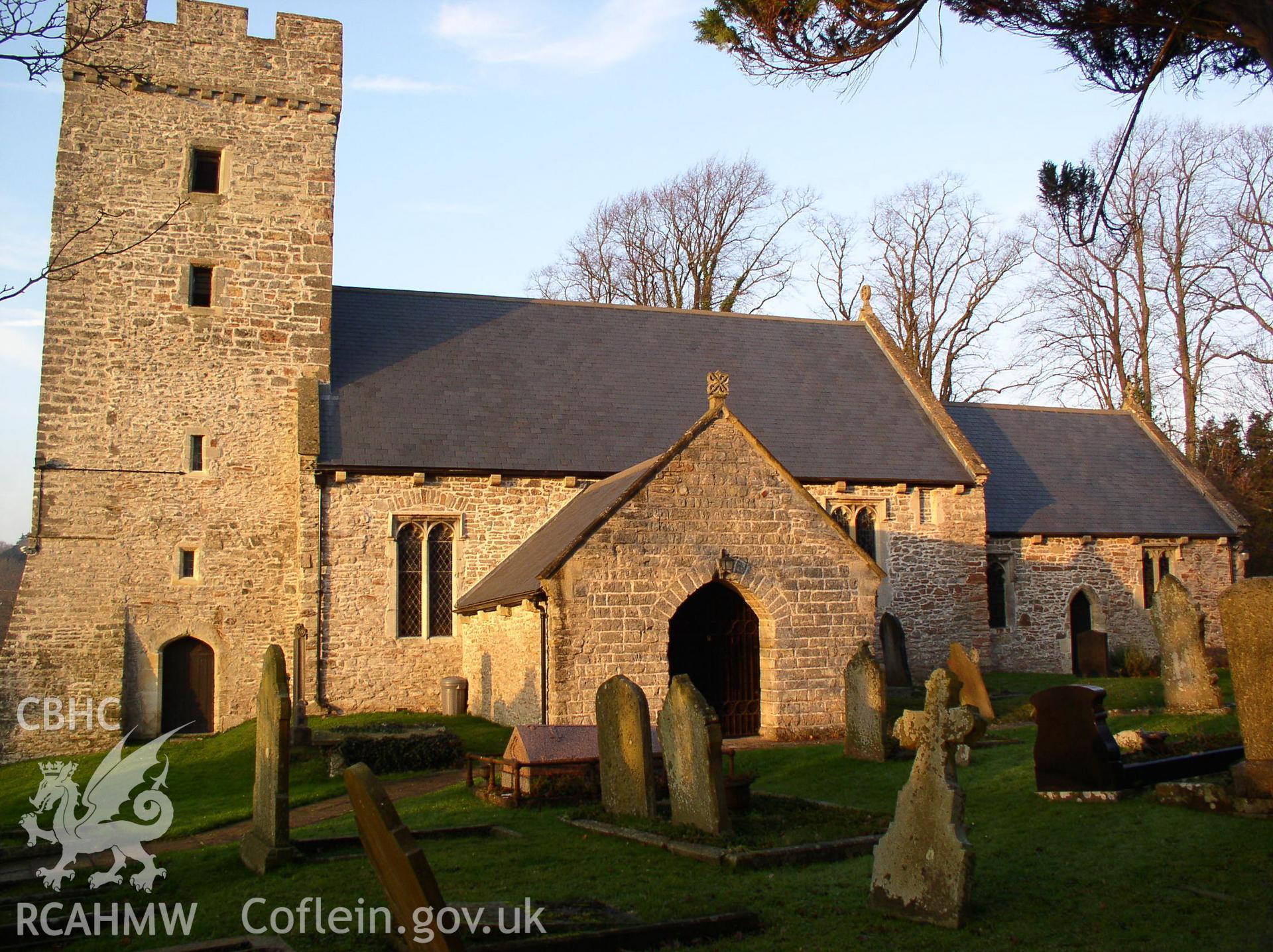 Colour digital photograph showing a front elevation view of St Andrew's Church, St Andrews Major; Glamorgan.