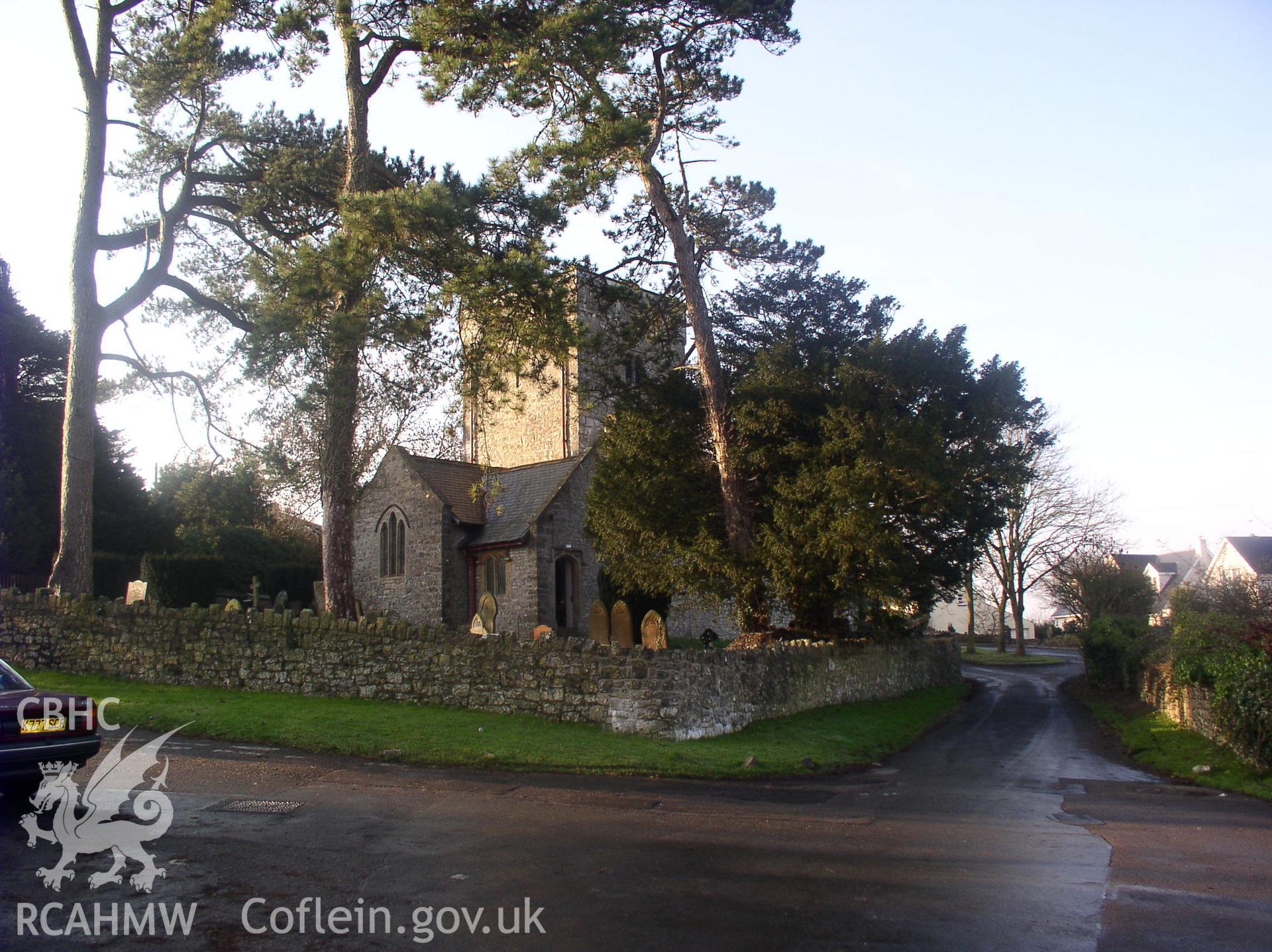 Colour digital photograph showing the exterior of Saint Tydfil's Church, Llysworney; Glamorgan.