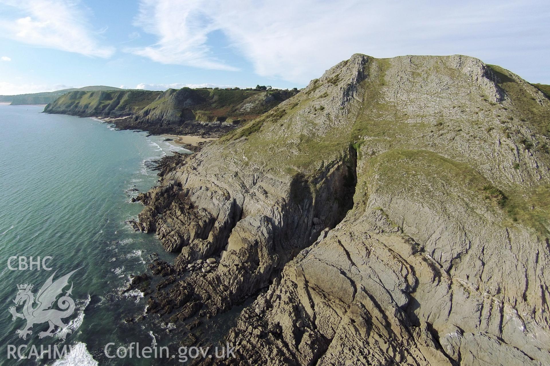 Aerial photograph showing Minchin Hole taken by Paul Davis, 19th September 2015.