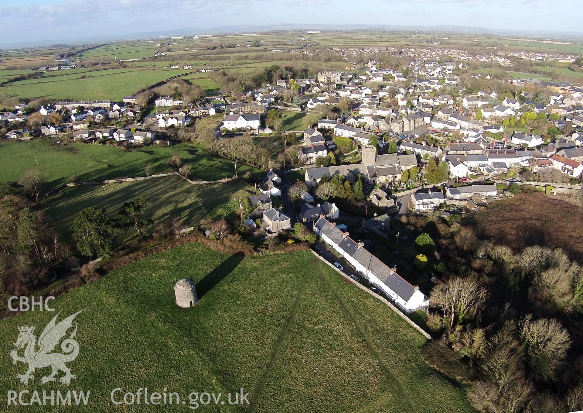 Aerial photograph showing Llantwit taken by Paul Davis, 2nd January 2015.