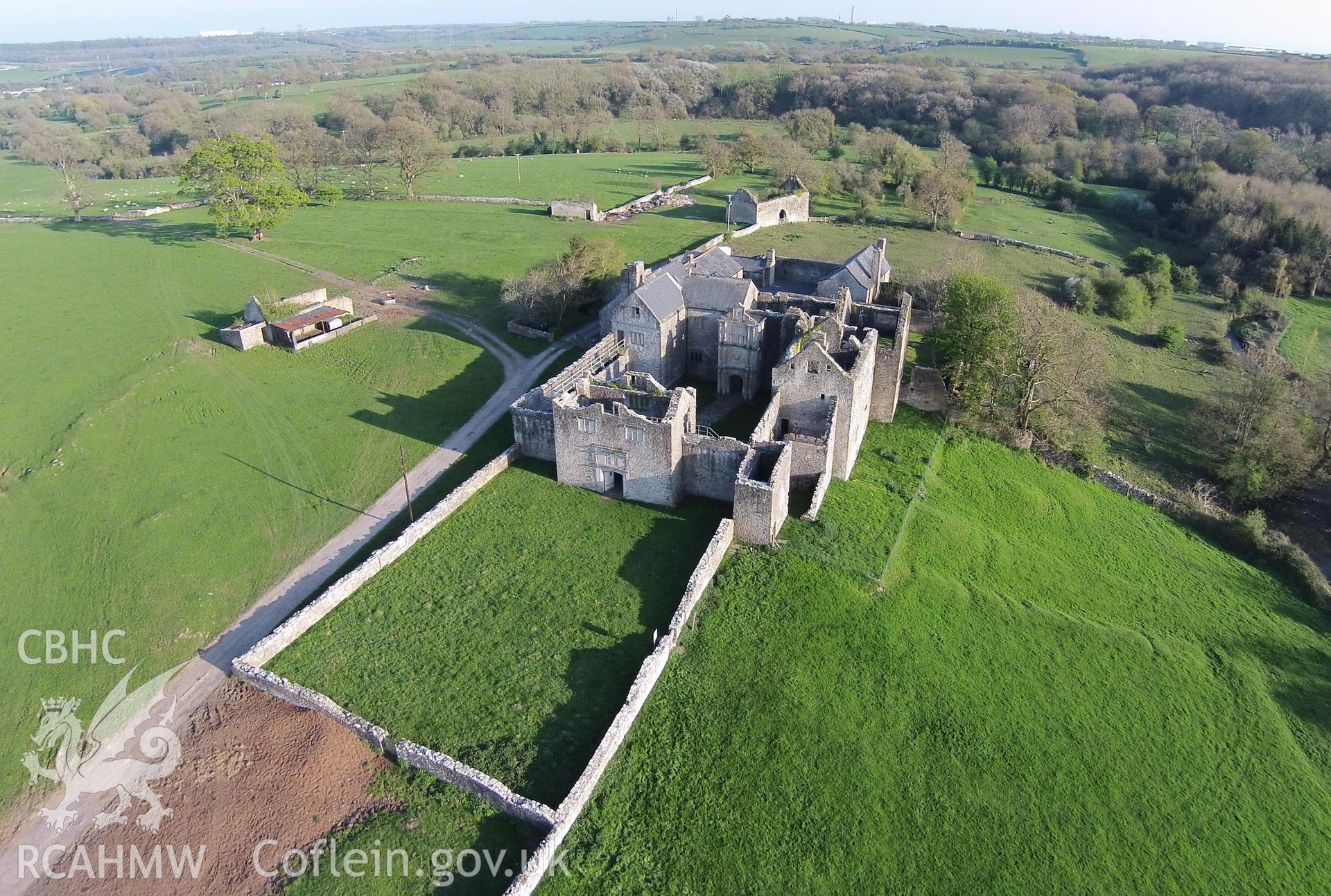 Digital aerial photograph showing Old Beaupre.