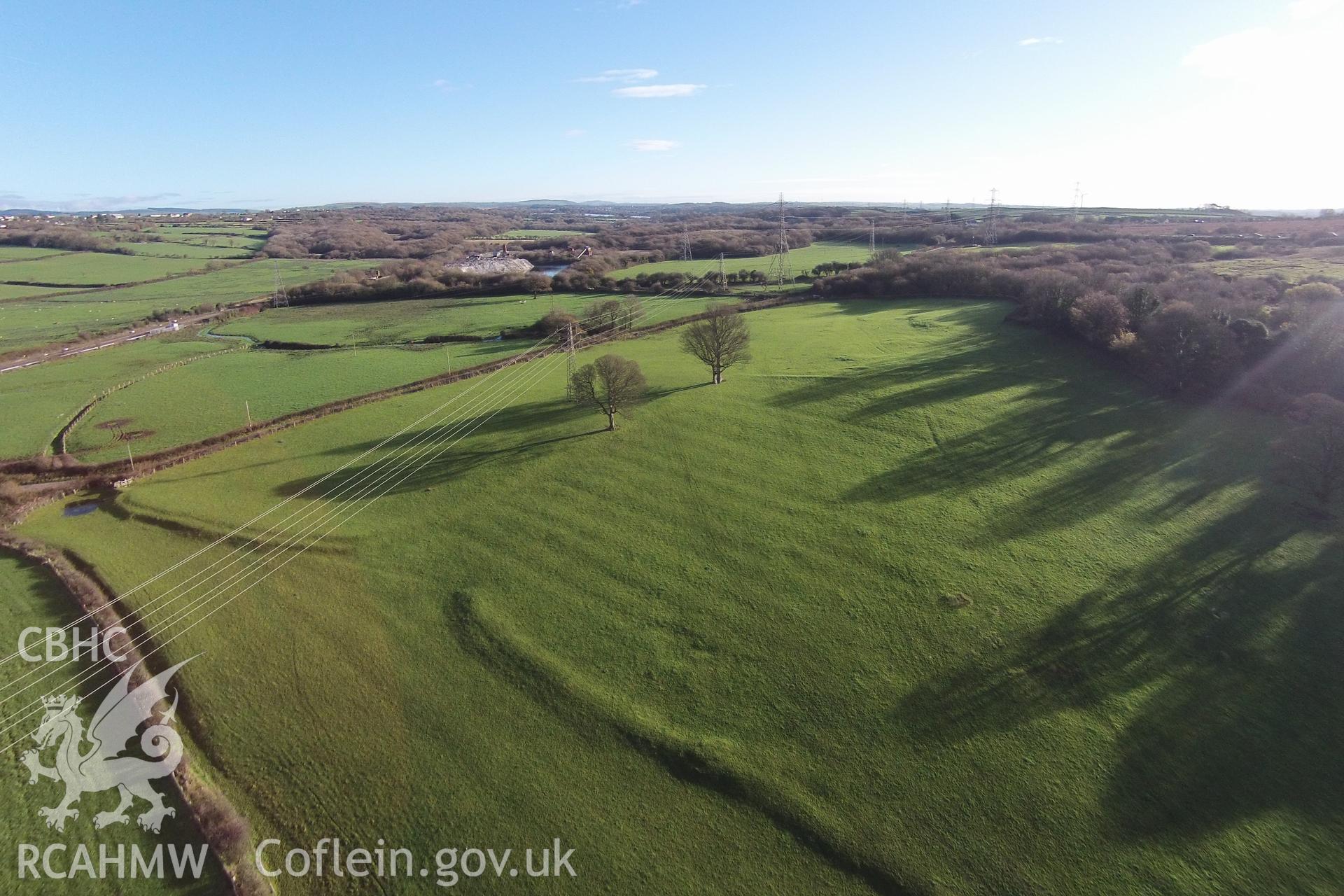 Aerial photograph showing Stormy Field, taken by Paul Davis, 22nd  November 2015.