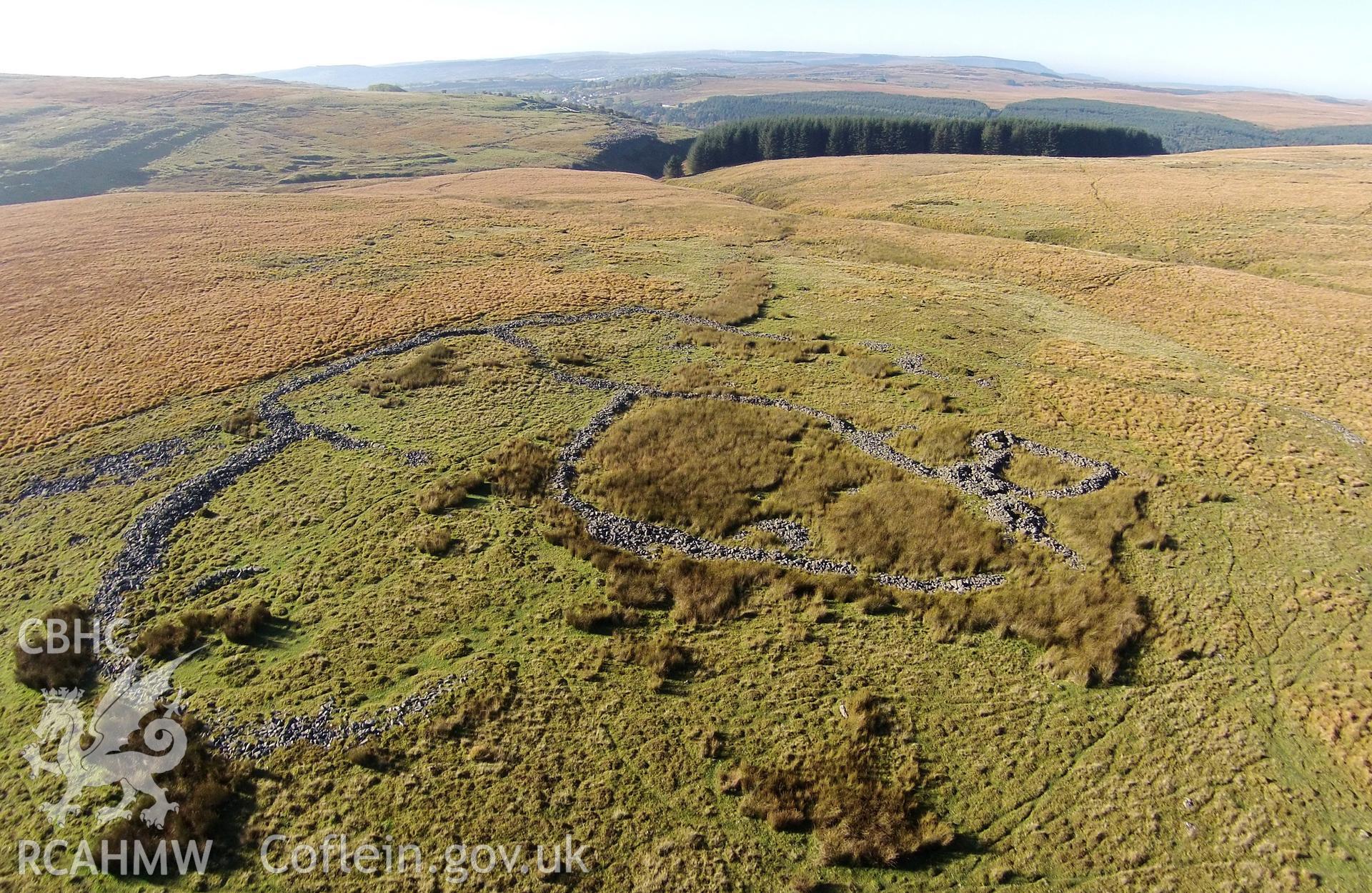 Aerial photograph showing Cwm Criban taken by Paul Davis, 14th Oct 2015.