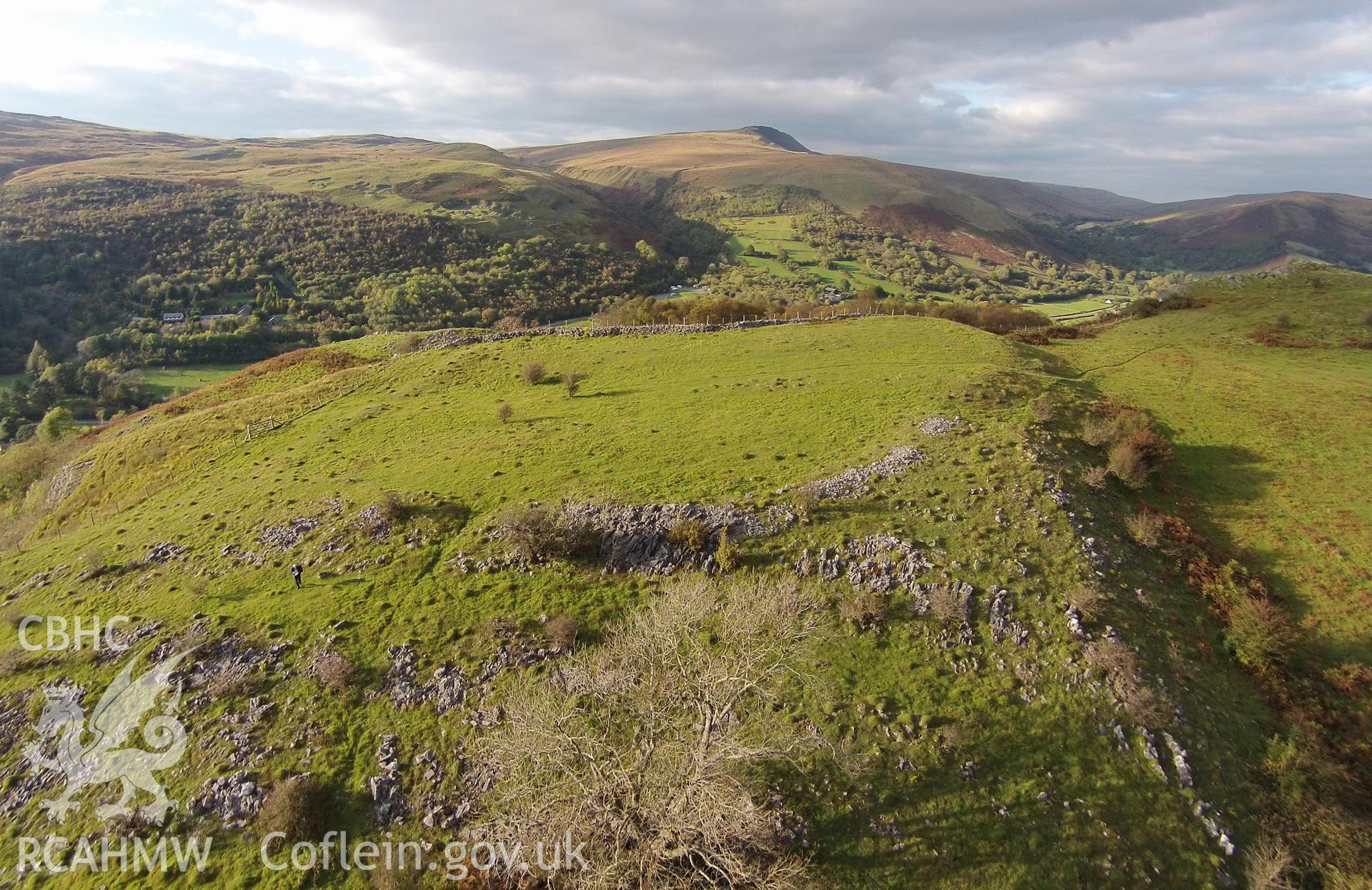 Aerial photograph showing Craig y Rhiwarth taken by Paul Davis, 14th Oct 2015.